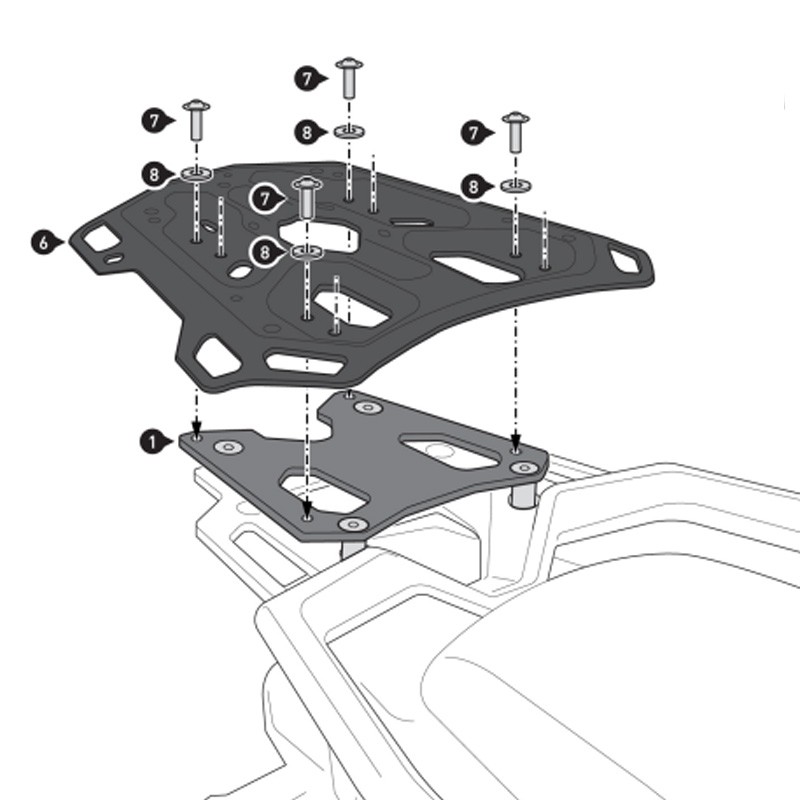 KIT DE FIJACIÓN POSTERIOR SW-MOTECH ADVENTURE-RACK CFMOTO GPT.10.032.19000/B