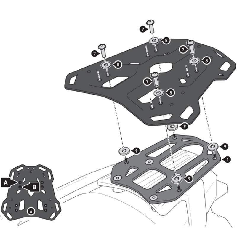 KIT DE FIJACIÓN POSTERIOR SW-MOTECH ADVENTURE-RACK MOTO MORINI GPT.23.017.19000/B