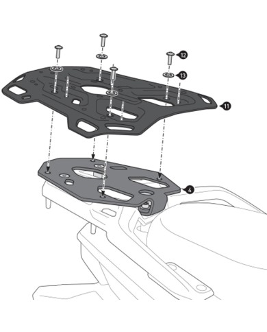 KIT DE FIJACIÓN POSTERIOR SW-MOTECH ADVENTURE-RACK VOGE GPT.02.049.19000/B