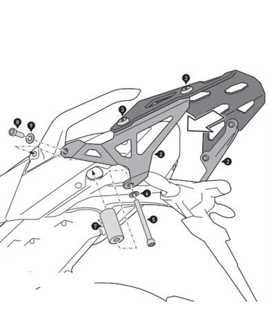 KIT DE FIJACIÓN POSTERIOR SW-MOTECH STREET-RACK BMW GPT.07.573.16000/B