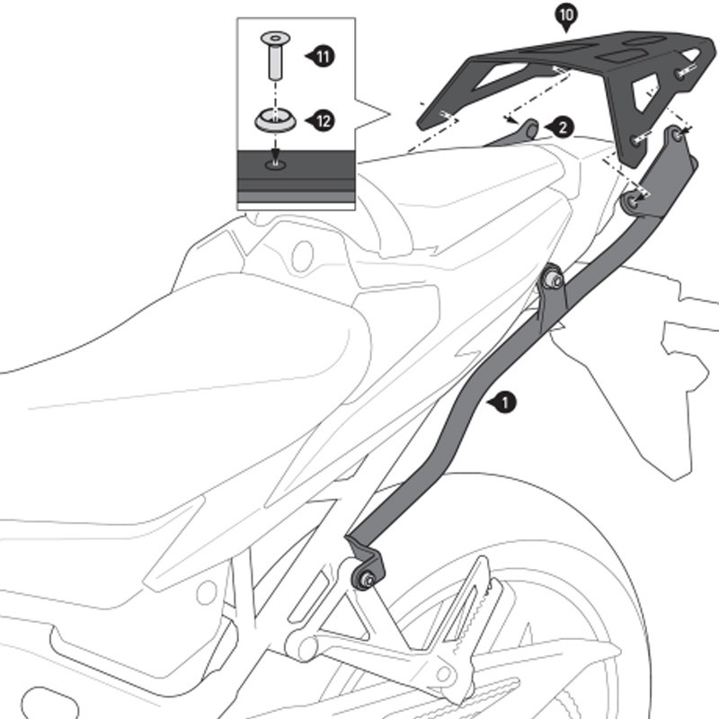 KIT DE FIJACIÓN POSTERIOR SW-MOTECH STREET-RACK HONDA GPT.01.971.16000/B