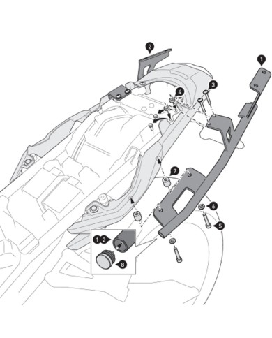 KIT DE FIJACIÓN POSTERIOR SW-MOTECH STREET-RACK YAMAHA GPT.06.564.16100/B