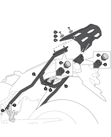 KIT DE FIJACIÓN POSTERIOR SW-MOTECH STREET-RACK SUZUKI GPT.05.846.16000/B