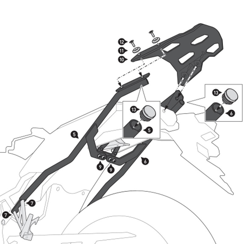 KIT DE FIJACIÓN POSTERIOR SW-MOTECH STREET-RACK SUZUKI GPT.05.846.16000/B