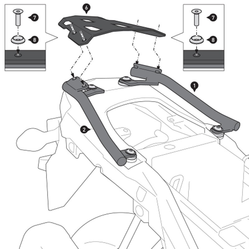 KIT DE FIJACIÓN POSTERIOR SW-MOTECH STREET-RACK SUZUKI GPT.05.876.16001/B