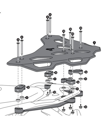 KIT DE FIJACIÓN POSTERIOR SW-MOTECH STREET-RACK DUCATI GPT.22.892.16001/B