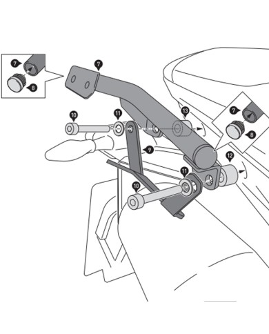 KIT DE FIJACIÓN POSTERIOR SW-MOTECH STREET-RACK KTM GPT.04.641.16000/B