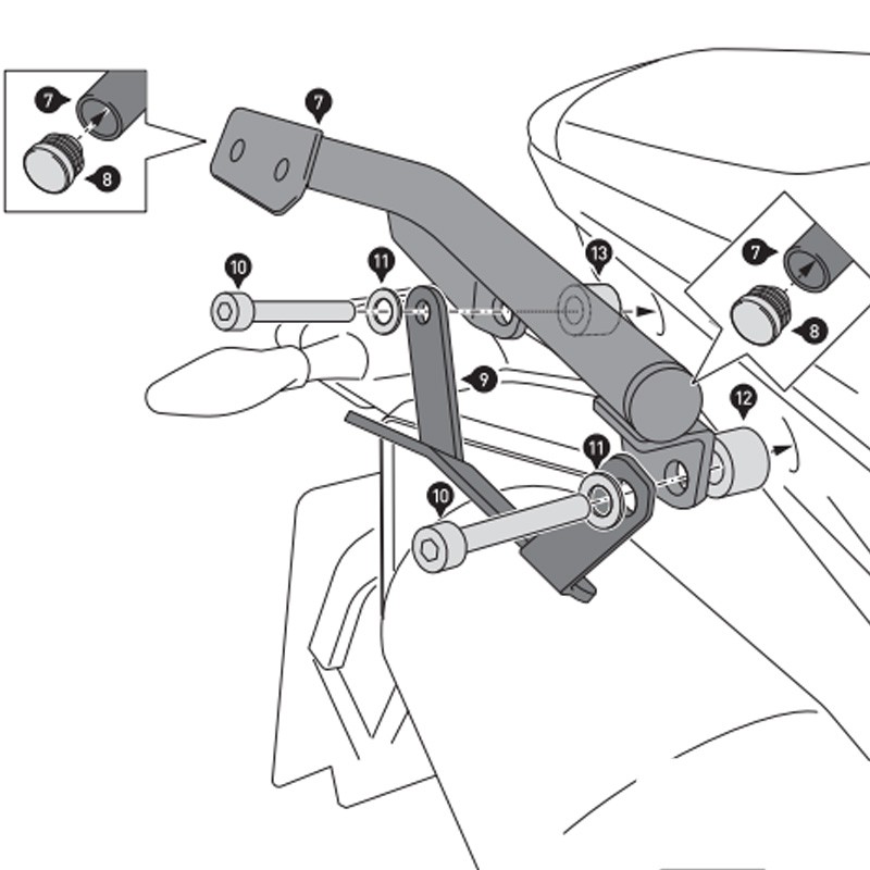 KIT DE FIJACIÓN POSTERIOR SW-MOTECH STREET-RACK KTM GPT.04.641.16000/B