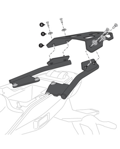 KIT DE FIJACIÓN POSTERIOR SW-MOTECH STREET-RACK MOTO GUZZI GPT.17.038.16000/B