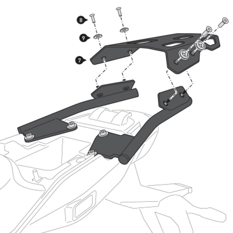 KIT DE FIJACIÓN POSTERIOR SW-MOTECH STREET-RACK MOTO GUZZI GPT.17.038.16000/B