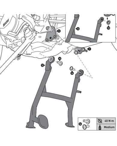 CABALLETE CENTRAL SW-MOTECH BMW HPS.07.897.10000/B