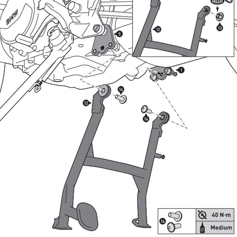 CABALLETE CENTRAL SW-MOTECH BMW HPS.07.897.10000/B