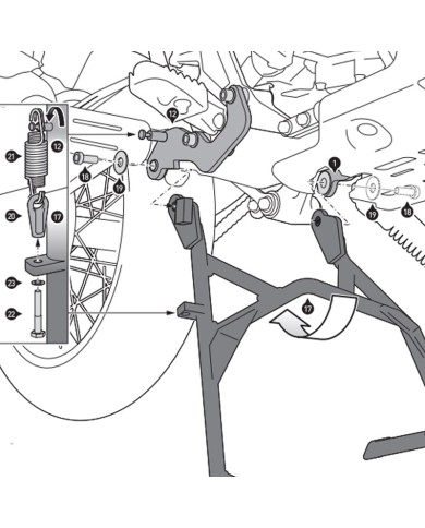 CABALLETE CENTRAL SW-MOTECH YAMAHA HPS.06.522.10000/B