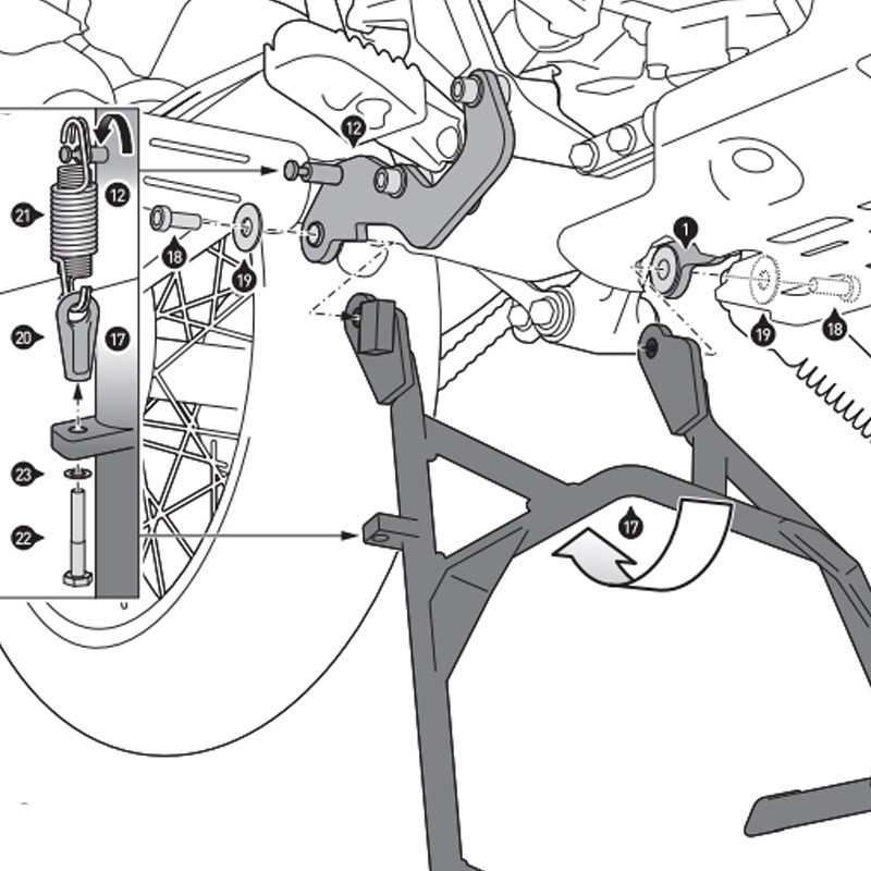 CABALLETE CENTRAL SW-MOTECH YAMAHA HPS.06.522.10000/B
