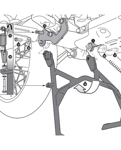 CABALLETE CENTRAL SW-MOTECH YAMAHA HPS.06.799.10002/B
