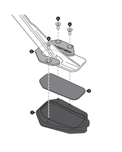 EXTENSIÓN CABALLETE LATERAL SW-MOTECH HARLEY DAVIDSON STS.18.911.10000