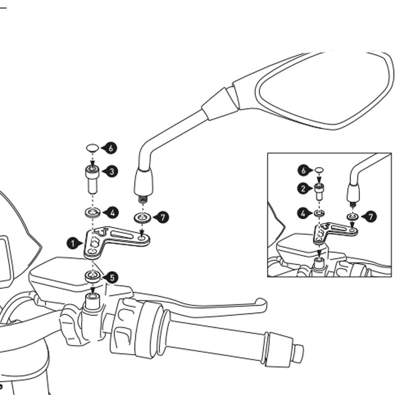 JUEGO DE EXTENSIONES DE ESPEJOS SW-MOTECH BMW SVL.07.506.10000/B