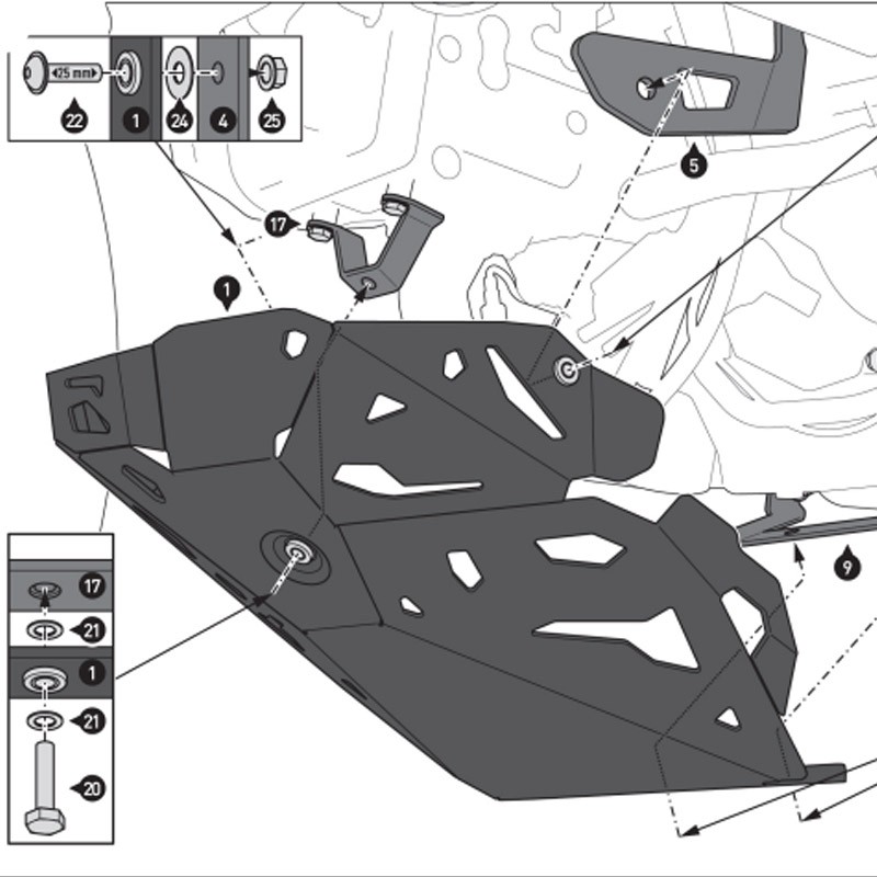 CUBRECARTER SW-MOTECH ENGINE GUARD DUCATI MSS.22.995.10000/B