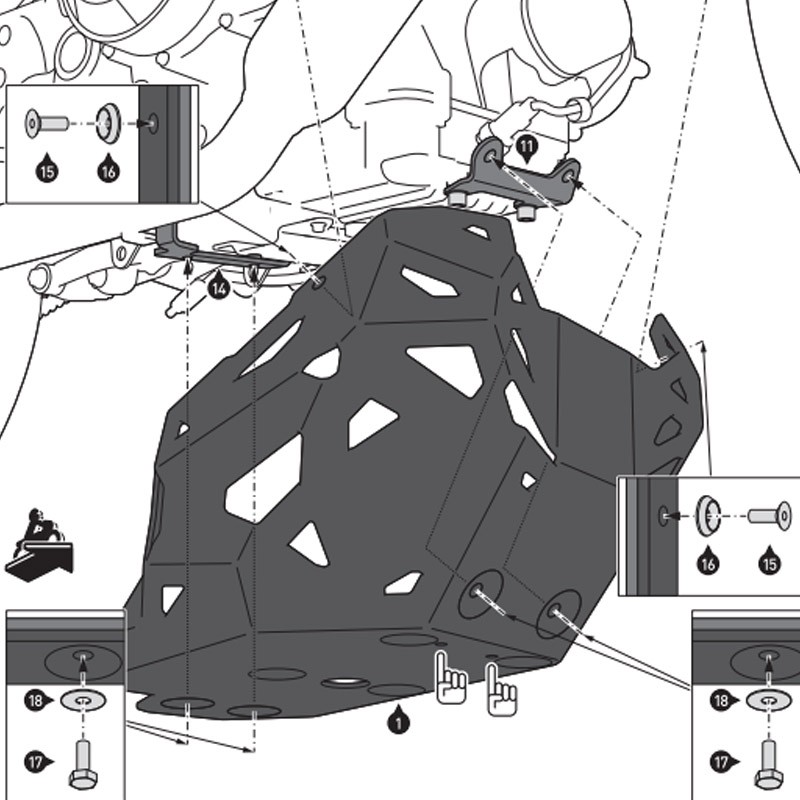 CUBRECARTER SW-MOTECH ENGINE GUARD APRILIA MSS.13.849.10000/B