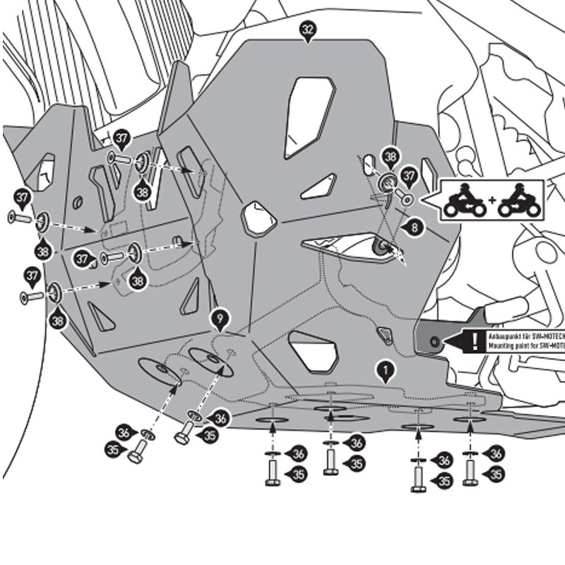 CUBRECARTER SW-MOTECH ENGINE GUARD HUSQVARNA MSS.03.992.10000/B
