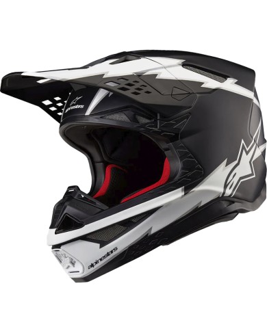 CASCO ALPINESTARS SUPERTECH S-M10 AMPRESS BLACK/WHITE MATT R2206