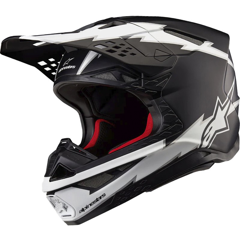 CASCO ALPINESTARS SUPERTECH S-M10 AMPRESS BLACK/WHITE MATT R2206