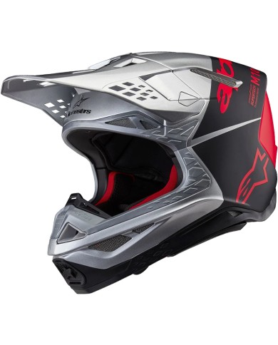 CASCO ALPINESTARS SUPERTECH S-M10 FLOOD SILVER/BLACK/ORANGE FLUO M&G R2206