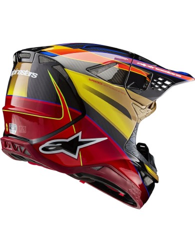 CASCO ALPINESTARS SUPERTECH S-M10 ERA GOLD YELLOW/RIO RED GLOSSY ECE2206