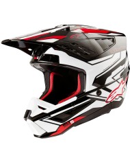 CASCO ALPINESTARS S-M5 ACTION 2 BLACK/WHITE BRIGHT/RED GLOSSY ECE2206