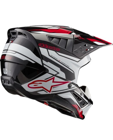 CASCO ALPINESTARS S-M5 ACTION 2 BLACK/WHITE BRIGHT/RED GLOSSY ECE2206