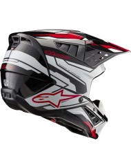 CASCO ALPINESTARS S-M5 ACTION 2 BLACK/WHITE BRIGHT/RED GLOSSY ECE2206