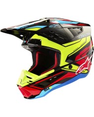 CASCO ALPINESTARS S-M5 ACTION 2 BLACK/YELLOW FLUO/BRIGHT RED ECE2206