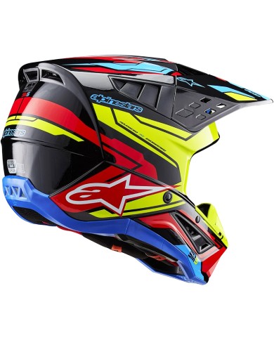 CASCO ALPINESTARS S-M5 ACTION 2 BLACK/YELLOW FLUO/BRIGHT RED ECE2206
