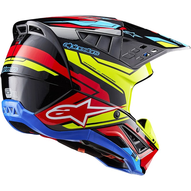 CASCO ALPINESTARS S-M5 ACTION 2 BLACK/YELLOW FLUO/BRIGHT RED ECE2206