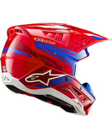 CASCO ALPINESTARS S-M5 ACTION 2 BRIGHT RED/BLUE GLOSSY ECE2206