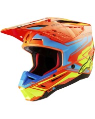 CASCO ALPINESTARS S-M5 ACTION 2 ORANGE FLUO/CYAN/YELLOW FLUO ECE2206