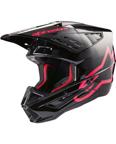 CASCO ALPINESTARS S-M5 CORP BLACK/DIVA PINK GLOSSY ECE2206