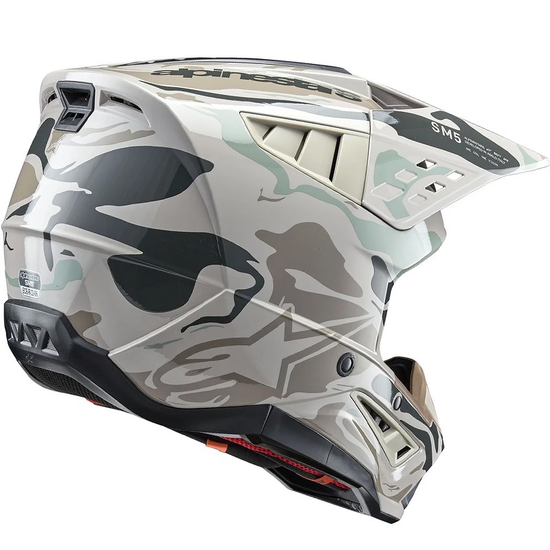 CASCO ALPINESTARS S-M5 MINERAL WARM GRAY/CELADON GREN GLOSSY ECE2206