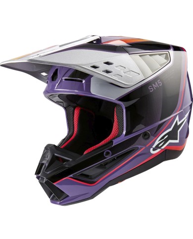 CASCO ALPINESTARS S-M5 SAIL VIOLET/BLACK/SILVER GLOSSY ECE2206