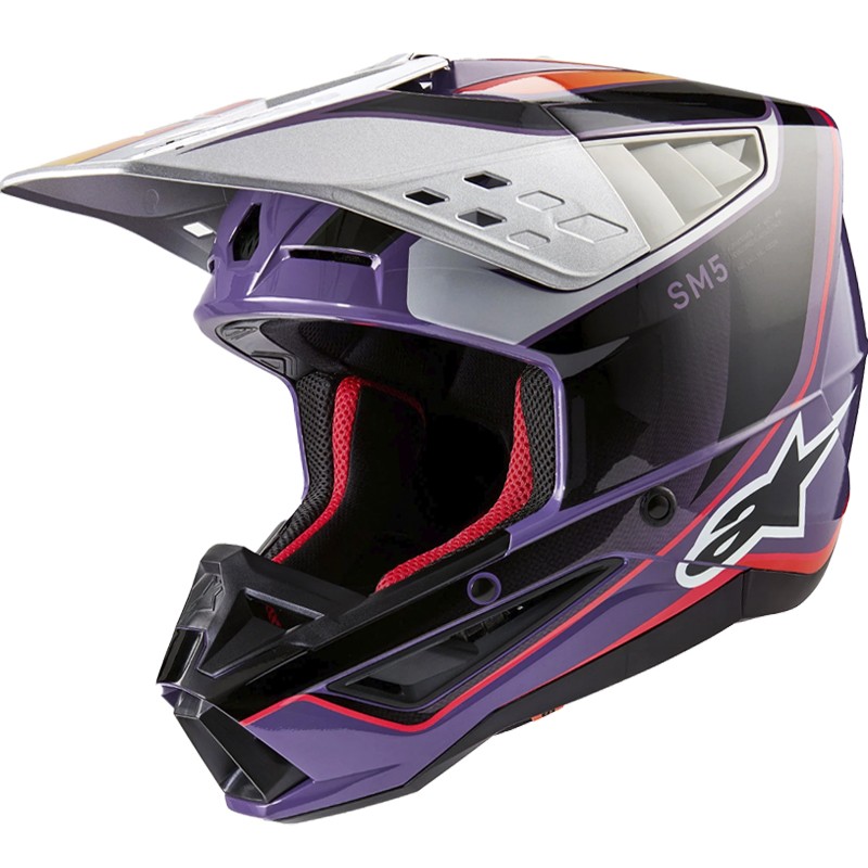 CASCO ALPINESTARS S-M5 SAIL VIOLET/BLACK/SILVER GLOSSY ECE2206