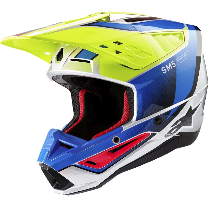 CASCO ALPINESTARS S-M5 SAIL YELLOW FLUO/ENAMEL BLUE ECE2206
