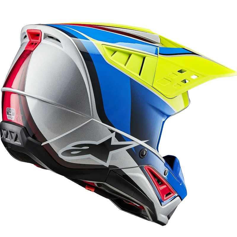 CASCO ALPINESTARS S-M5 SAIL YELLOW FLUO/ENAMEL BLUE ECE2206