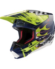 CASCO ALPINESTARS S-M5 RASH NIGHT NAVY/YELLOW FLUO GLOSSY ECE2206
