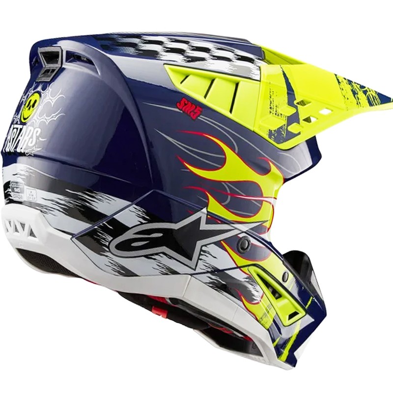 CASCO ALPINESTARS S-M5 RASH NIGHT NAVY/YELLOW FLUO GLOSSY ECE2206