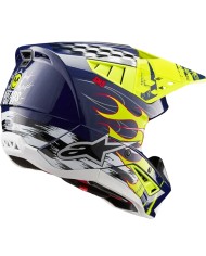 CASCO ALPINESTARS S-M5 RASH NIGHT NAVY/YELLOW FLUO GLOSSY ECE2206
