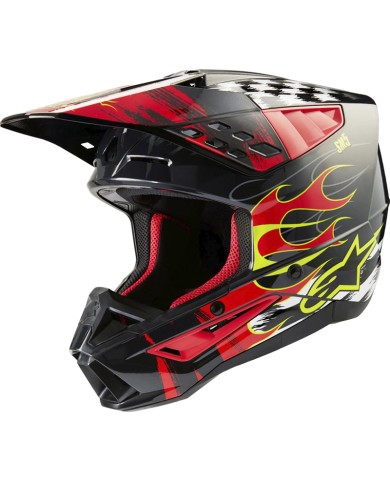 CASCO ALPINESTARS S-M5 RASH DARK GRAY/BRIGHT RED GLOSSY ECE2206