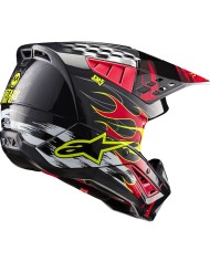 CASCO ALPINESTARS S-M5 RASH DARK GRAY/BRIGHT RED GLOSSY ECE2206