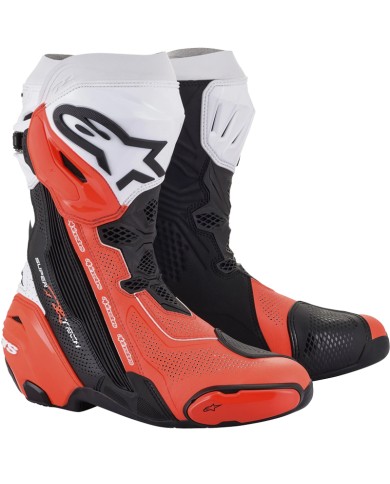 BOTAS ALPINESTARS SUPERTECH R VENTED BLACK/WHITE/RED FLUO