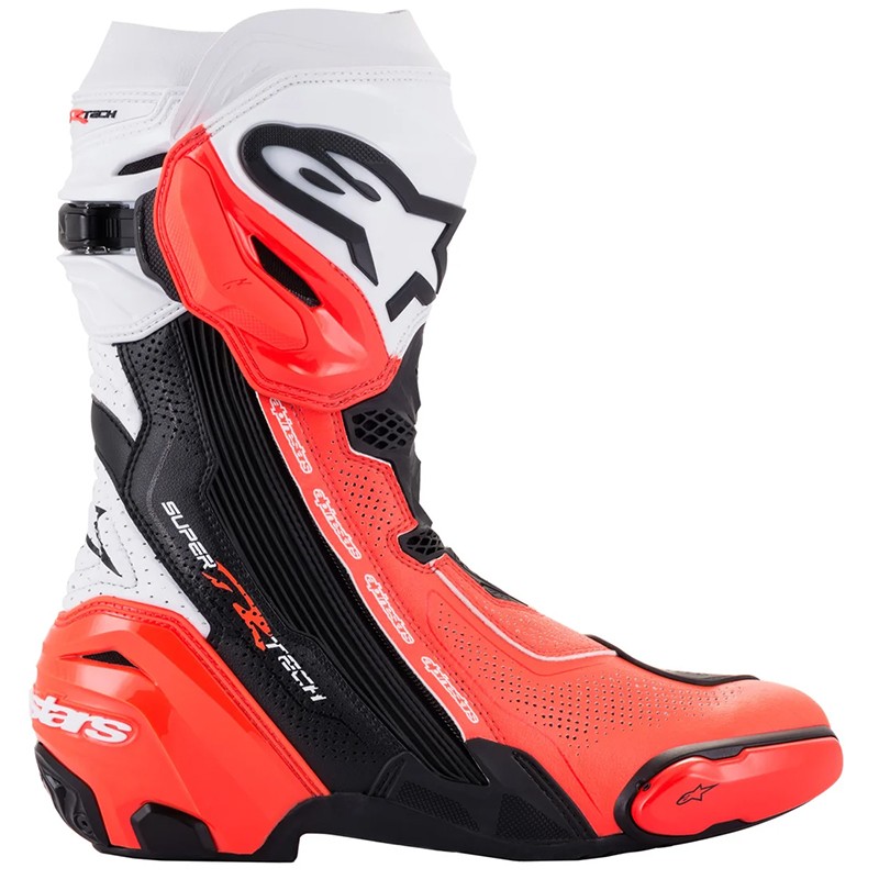 BOTAS ALPINESTARS SUPERTECH R VENTED BLACK/WHITE/RED FLUO