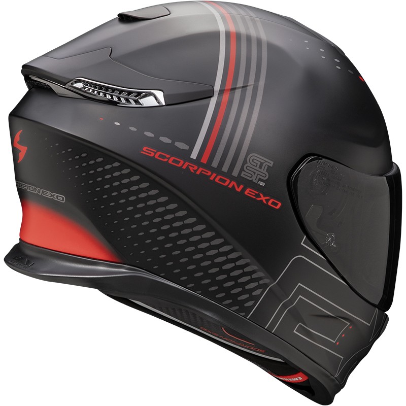 CASCO SCORPION EXO-GT SP AIR TECHLANE MATT-BLACK/GREY/RED